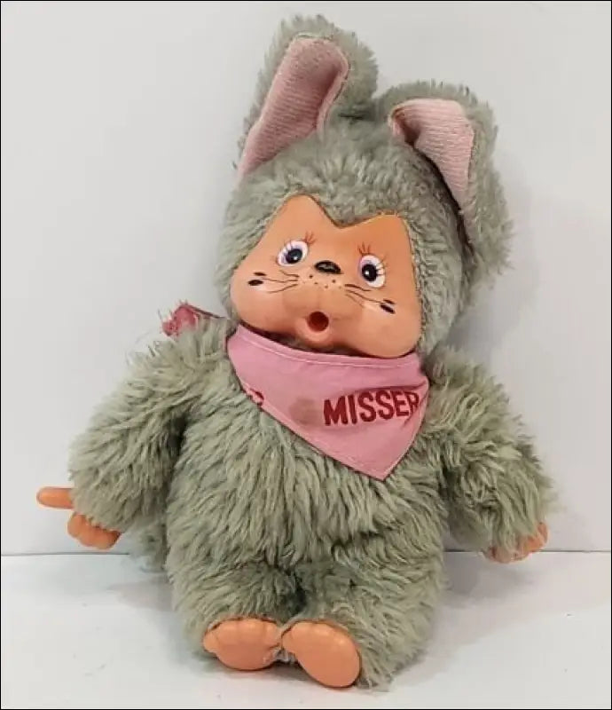 Vintage Monchhichi Cat Plush Toy 8" 1970's