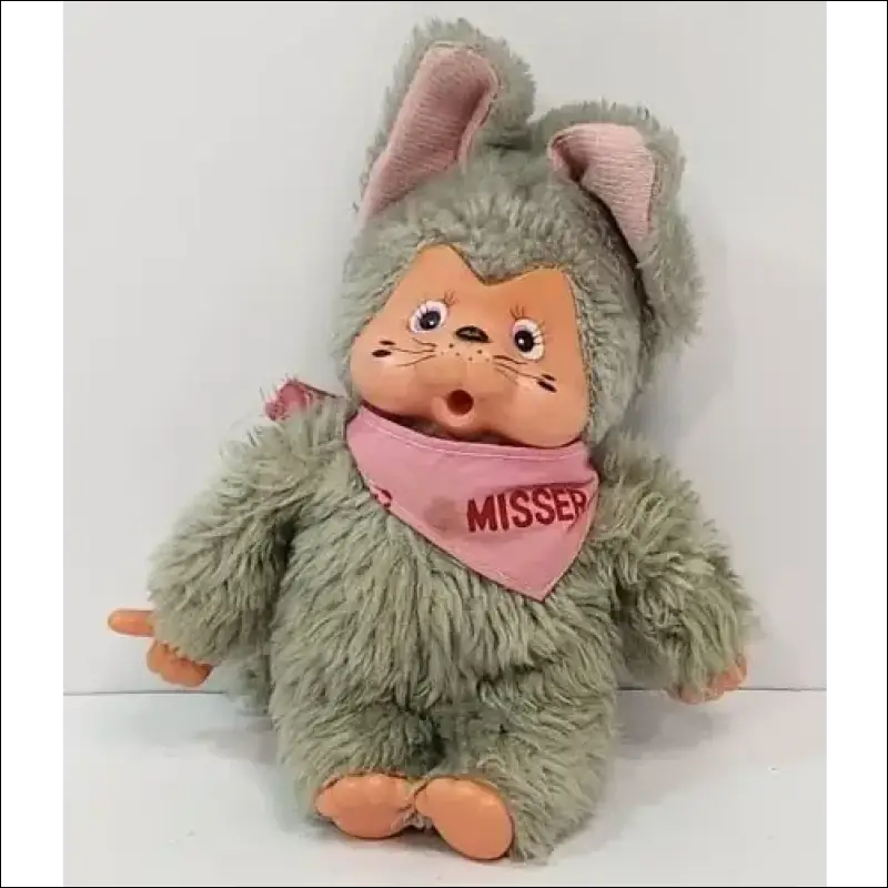 Vintage Monchhichi Cat Plush Toy 8" 1970's