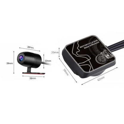 VSYSTO Motorcycle Dash Cam 1080P Dual Lens Video Camera, No Screen Motorbike Camera Front and Rear 130° Wide Angle Action Camera with WiFi Wired Control WDR Max 256GB