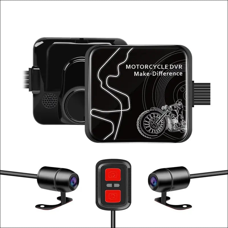 VSYSTO Motorcycle Dash Cam 1080P Dual Lens Video Camera, No Screen Motorbike Camera Front and Rear 130° Wide Angle Action Camera with WiFi Wired Control WDR Max 256GB