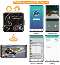 VSYSTO Motorcycle Dash Cam 1080P Dual Lens Video Camera, No Screen Motorbike Camera Front and Rear 130° Wide Angle Action Camera with WiFi Wired Control WDR Max 256GB