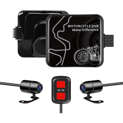 VSYSTO Motorcycle Dash Cam 1080P Dual Lens Video Camera, No Screen Motorbike Camera Front and Rear 130° Wide Angle Action Camera with WiFi Wired Control WDR Max 256GB