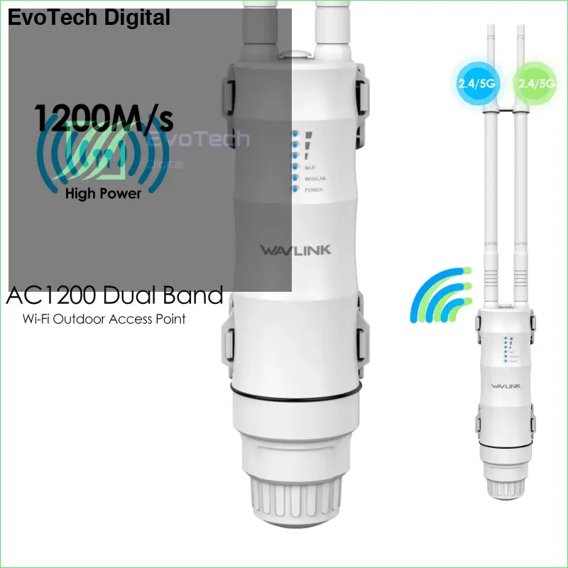 Wavlink AC600/AC1200 7dBi High Power Outdoor Omni-directional Access Point/CPE/Repeater/WISP 2.4GHz 150Mbps + 5GHz