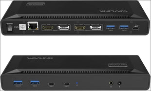 WAVLINK Dual 2K Docking Station(15-in-1), USB 3.0/USB C Universal Laptop Dock Dual Display Monitors with 2xHDMI, 2xDisplayPort, PD65W Charging, 2xUSB - 3xHDMI+2xDP+6xUSB 3.1+100W PD