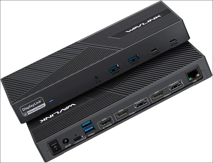 WAVLINK Dual 2K Docking Station(15-in-1) USB 3.0/USB C Universal Laptop Dock Dual Display Monitors with 2xHDMI