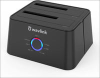 WAVLINK Dual Bay External Hard Drive Dock USB 3.0 to SATA HDD Docking Station for 2.5/3.5 Inch HDD SSD Support Offline