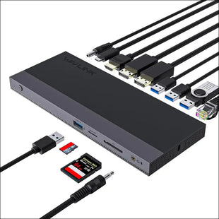 Wavlink Dual Monitor Docking Station - 13-in-1 USB 3.0 4K Universal Laptop USB-C Hub for M1/M2 Mac Windows Thunderbolt