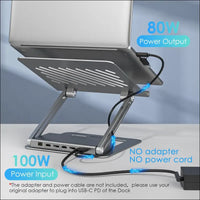 WAVLINK Laptop Docking Station Stand Dual Monitors 2K Laptop Stand with USB Ports for MacBook with PD100W HDMI DP