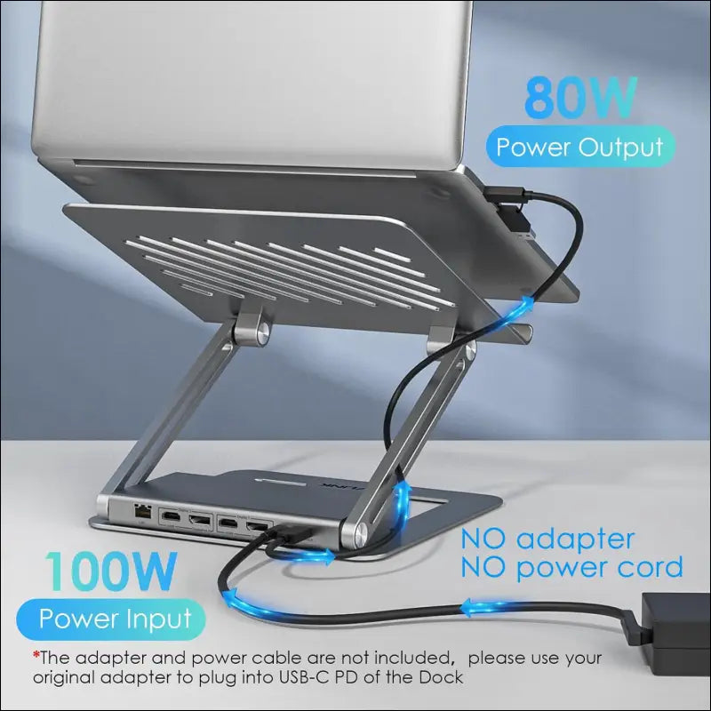 WAVLINK Laptop Docking Station Stand Dual Monitors 2K Laptop Stand with USB Ports for MacBook with PD100W HDMI DP