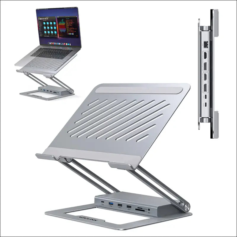 WAVLINK Laptop Docking Station Stand Dual Monitors 2K Laptop Stand with USB Ports for MacBook with PD100W HDMI DP