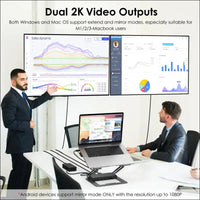 WAVLINK Laptop Docking Station Stand Dual Monitors 2K Laptop Stand with USB Ports for MacBook with PD100W HDMI DP