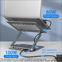 WAVLINK Laptop Docking Station Stand Dual Monitors 4K Laptop Stand with USB Ports for MacBook with PD100W HDMI DP