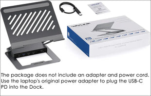 WAVLINK Laptop Docking Station Stand Dual Monitors 4K Laptop Stand with USB Ports for MacBook with PD100W HDMI DP