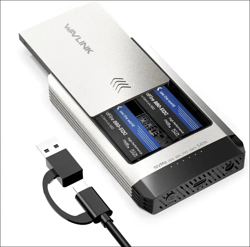 WAVLINK NVMe Cloner M.2 Cloner Dual-Bay Offline Clone Tool-Free 20Gbps M.2 Duplicator with Heat Dissipation NVMe
