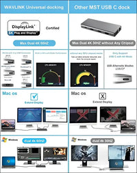 WAVLINK USB 3.0 and USB-C Dual 4K Display Universal Laptop Docking Station with DisplayPort and HDMI Docking Staion
