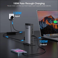 WAVLINK USB C Docking Station with 3 HDMI 15 in 1 Laptop Dock Triple Monitor 4K + Dual 2K 100W Charging for M1 M2 M3