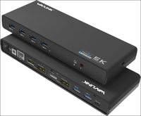 WAVLINK USB C/USB 3.0 Universal Docking Station Single 5K Dual 4K Display 2xHDMI 2xDisplayport 6xUSB3.0 USB-C Gigabit