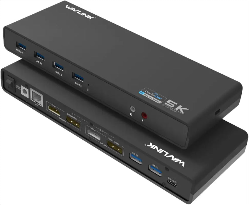WAVLINK USB C/USB 3.0 Universal Docking Station Single 5K Dual 4K Display 2xHDMI 2xDisplayport 6xUSB3.0 USB-C Gigabit