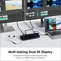 WAVLINK USB Laptop Docking Station Dual Monitors DisplayLink Computer Dock for M1 M2 Mac and Windows ChromeOS Ubuntu
