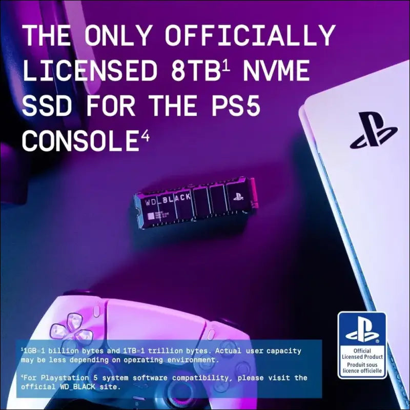 WD_BLACK 1TB SN850P NVMe M.2 SSD Officially Licensed Storage Expansion for PS5 Consoles, up to 7,300MB/s, with heatsink - WDBBYV0010BNC-WRSN