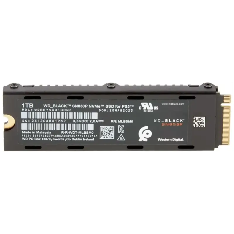 WD_BLACK 1TB SN850P NVMe M.2 SSD Officially Licensed Storage Expansion for PS5 Consoles, up to 7,300MB/s, with heatsink - WDBBYV0010BNC-WRSN