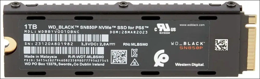WD_BLACK 1TB SN850P NVMe M.2 SSD Officially Licensed Storage Expansion for PS5 Consoles, up to 7,300MB/s, with heatsink - WDBBYV0010BNC-WRSN