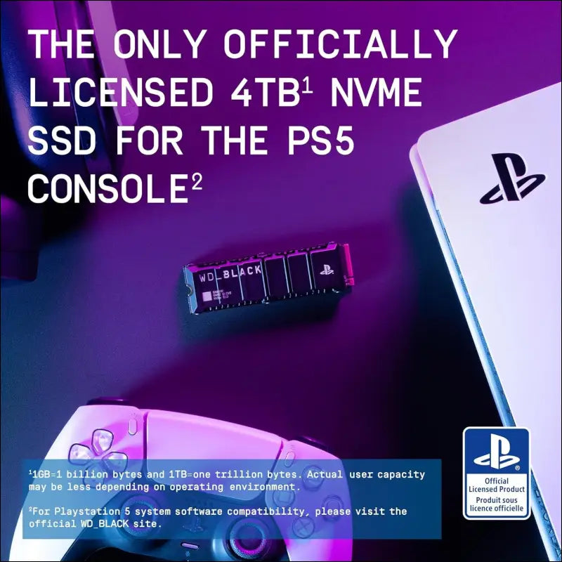WD_BLACK SN850P 4TB NVMe SSD Officially Licensed for PS5 Consoles (Internal Gaming SSD; Optimised Heatsink; PCIe Gen4 Technology, Up to 7300MB/s Read, M.2 2280)