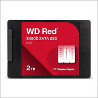 Western Digital 2TB WD Red SA500 NAS 3D NAND Internal SSD Solid State Drive - SATA III 6 Gb/s, 2.5"/7mm, Up to 560 MB/s - WDS200T2R0A