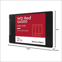 Western Digital 2TB WD Red SA500 NAS 3D NAND Internal SSD Solid State Drive - SATA III 6 Gb/s, 2.5"/7mm, Up to 560 MB/s - WDS200T2R0A