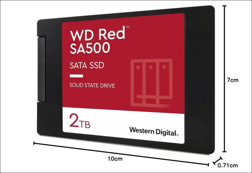 Western Digital 2TB WD Red SA500 NAS 3D NAND Internal SSD Solid State Drive - SATA III 6 Gb/s, 2.5"/7mm, Up to 560 MB/s - WDS200T2R0A