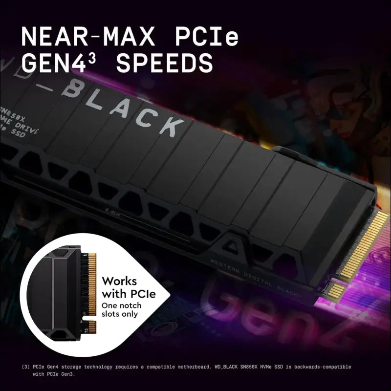 Western Digital Black SN850X NVMe, 1 TB, PCIE GEN4, M.2 Form Factor, 5 Year