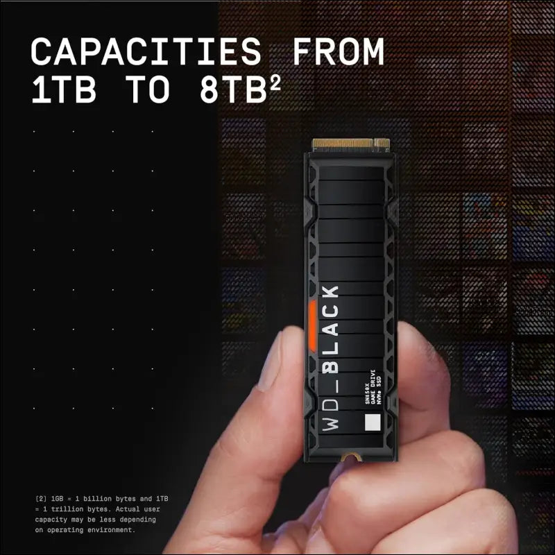 Western Digital Black SN850X NVMe, 1 TB, PCIE GEN4, M.2 Form Factor, 5 Year