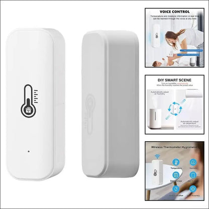 Wifi for Tuya Smart Temperature and Humidity Sensor, for Zigbee Hygrometer Thermometer with Real Time Notifications, for Smart Home Devices (Pack of 4)