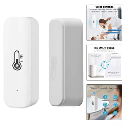 Wifi for Tuya Smart Temperature and Humidity Sensor, for Zigbee Hygrometer Thermometer with Real Time Notifications, for Smart Home Devices (Pack of 4)