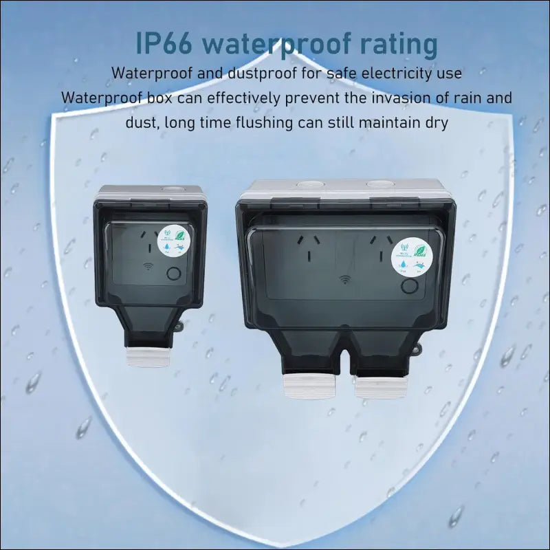 WiFi Smart Plug, IP66 Waterproof Safety Lock Hole WiFi Smart Socket for Outdoor (SNW-AU)