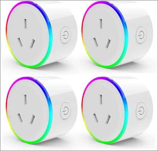 WiFi Smart Plug with RGB Light, Compatible with Alexa, Google Home Assistant, No Hub Needed, App Control, Timing Function, SAA & RCM Certified (4 Pack)