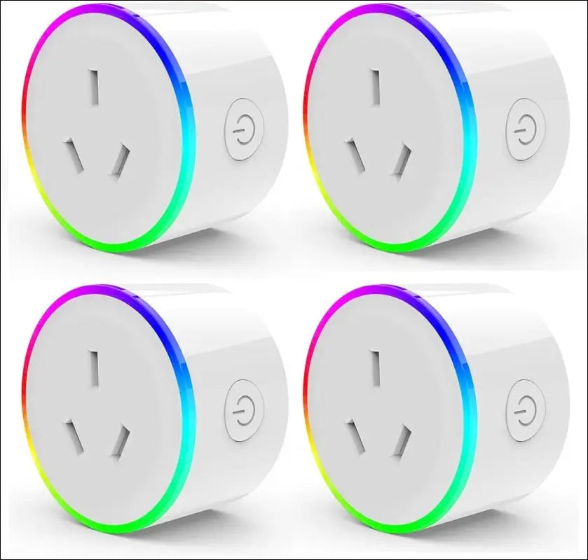 WiFi Smart Plug with RGB Light, Compatible with Alexa, Google Home Assistant, No Hub Needed, App Control, Timing Function, SAA & RCM Certified (4 Pack)
