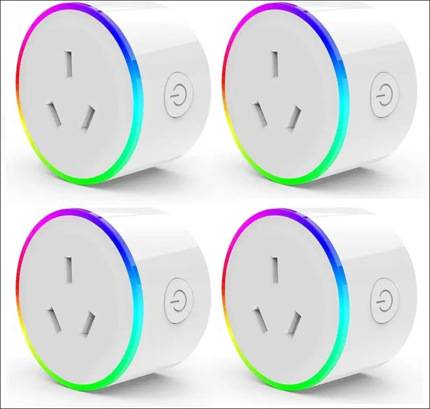 WiFi Smart Plug with RGB Light, Compatible with Alexa, Google Home Assistant, No Hub Needed, App Control, Timing Function, SAA & RCM Certified (4 Pack)
