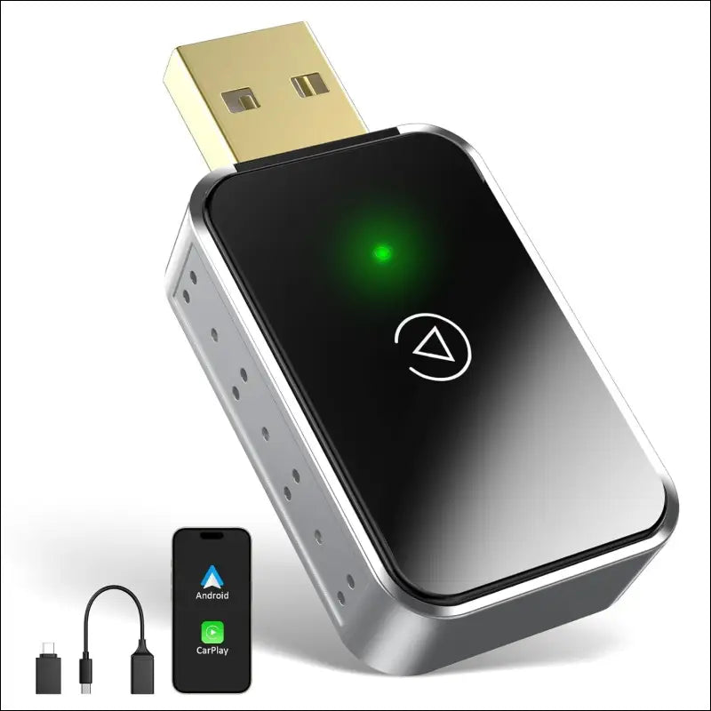 Wireless Carplay Adapter & Android Auto Wireless Adapter, CarPlay Box for OEM Wired Carplay Android Auto Car, Plug & Play, Fast Connect, Mini USB Dongle for iPhone iOS 10+/...
