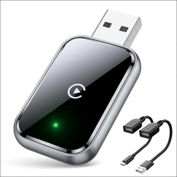 Wireless CarPlay Adapter for iPhone - Converts Wired to Wireless Apple CarPlay, Mini Size with Extension Cable USB & USB-C/Type-C, Stable Control,