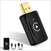 Wireless Carplay Adapter Small Car Play Dongle Mini CarPlay Wireless Adapter Compatible for Apple Compatible for iPhone iOS 11+ for OEM Wired Car Model, Black, U2C-AIR Pro,...