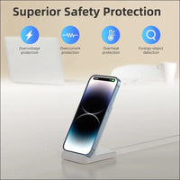 Wireless Charger, Zestiq 15 W Inductive Charging Station Mobile Phone Stand, Fast Wireless Charger for iPhone 15/14/13/12/11/XR/X/8, Samsung Galaxy S23/S22/S21, and Qi Certified...
