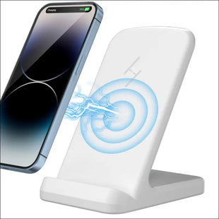 Wireless Charger, Zestiq 15 W Inductive Charging Station Mobile Phone Stand, Fast Wireless Charger for iPhone 15/14/13/12/11/XR/X/8, Samsung Galaxy