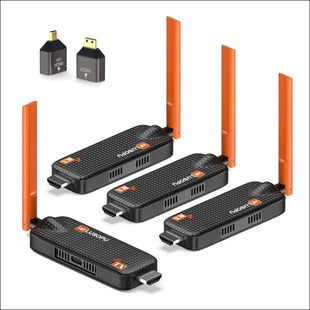 Wireless HDMI 1 Transmitter and 3 Receiver, Up to 6 RXs, HDMI Transmitter and Receiver, 5G/1080P Wireless Extender Streaming Video Audio for Laptop,