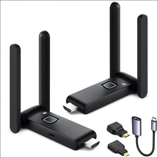 Wireless HDMI Transmitter and Receiver, Plug and Play, Multi TV Extender, Wireless HDMI Extender Kit Supports Video Streaming from Laptop
