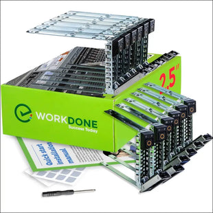 WORKDONE 12 Pack - 2.5" Drive Caddy - Compatible for Dell PowerEdge 14th Gen Servers R440 R640 R740 R740xd R840 R940 R6415 - DXD9H - Sticker -