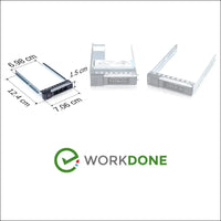 WORKDONE 12 Pack - 2.5" Drive Caddy - Compatible for Dell PowerEdge 14th Gen Servers R440 R640 R740 R740xd R840 R940 R6415 - DXD9H - Sticker - Installation Manual