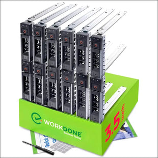 WORKDONE 12-Pack - 3.5" Hard Drive Caddy - Compatible for Dell PowerEdge Selected 14-15th Gen. Servers - with Detailed Setup Manual - Front Sticker