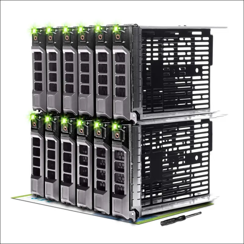 WORKDONE 12 Pack - 3.5" Hard Drive Caddy - Compatible for Dell PowerEdge Server 11-13th Gen - with Installation Manual - Front Sticker - Screwdriver - Strong Tray Screws