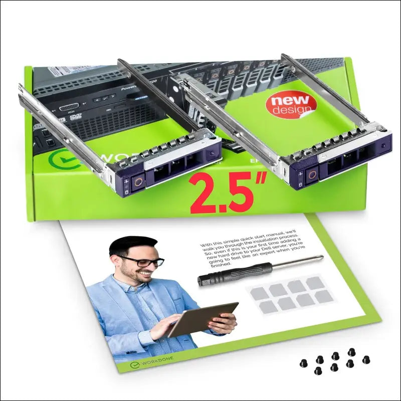 WorkDone 2-Pack 2.5" Hard Drive Caddy - Compatible for Dell PowerEdge Servers - 14th Gen R340 R440 R540 R640 R740 R740xd R840 R940 R6415 R7415 R7425 - SSD SAS SATA NVMe Tray -...